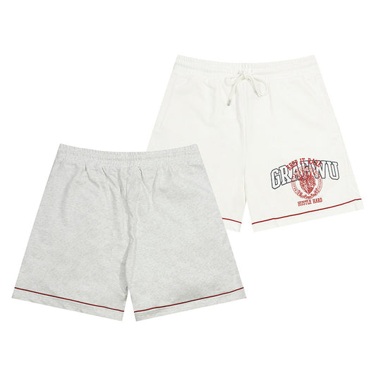 GRAF&WU Brand Letter Goddess 3D Print Street Loose Cotton Shorts