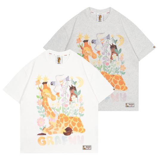 GRAF&WU Giraffe Fable Calling A Deer A Horse Cool Touch Fabric T-shirt