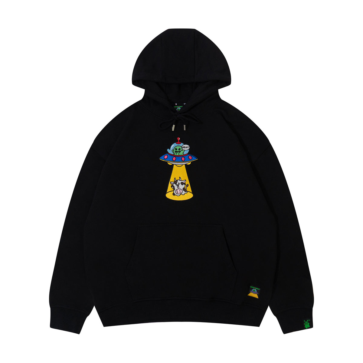 GRAF&WU Alien Ghost UFO Cow Graphic Hoodie