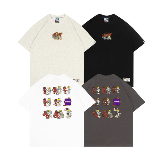 GRAFWU 9 Relationships Angel Devil Embroidery T-Shirts