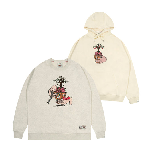 GRAF&WU Brain Potted Plant Hoodie Harvests Creative Fruits Sweatshirt