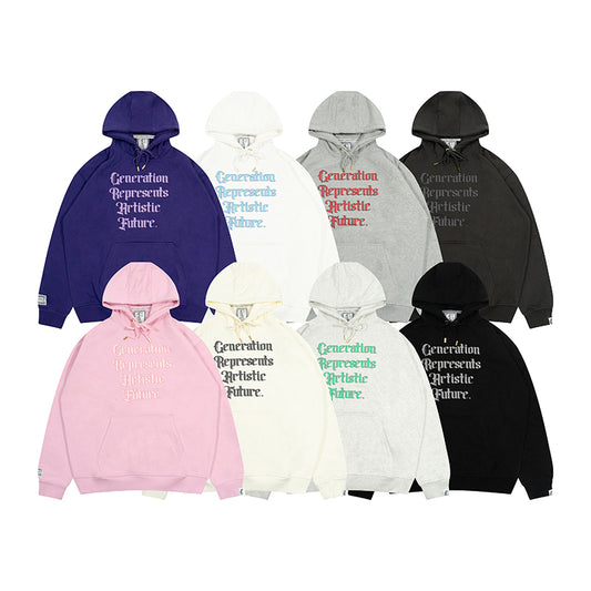 GRAF&WU Brand Letter Fleece Loose Streetwear Hoodie