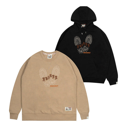 GRAF&WU Hustle Shoeprint Fleece Hoodie Fashion Streetwear Sweatshirt