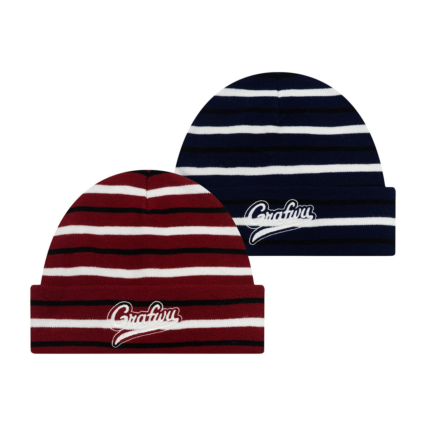 GRAF&WU Trendy Striped Letter Embroidered Street Hip-hop Wool Knit Hat