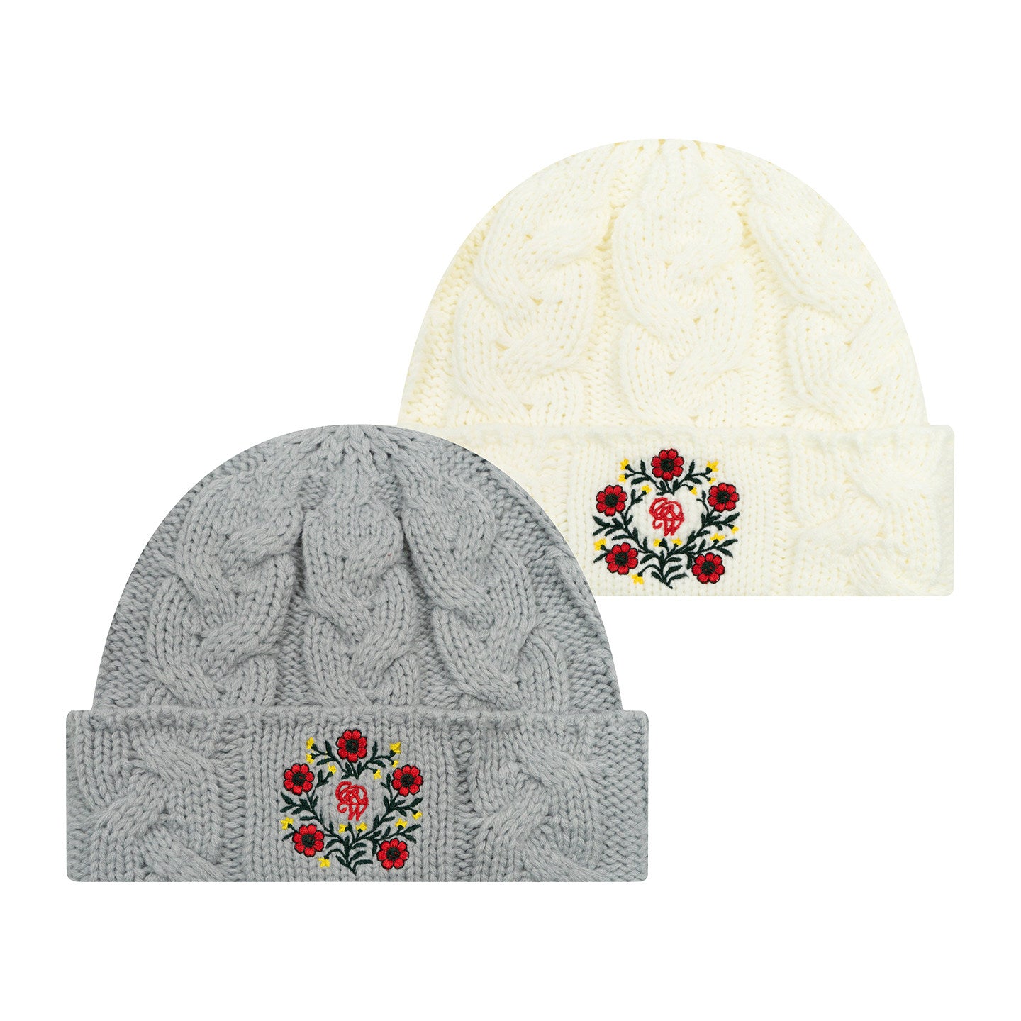 GRAF&WU Floral Letter Embroidery Street Hip-hop Wool Hat