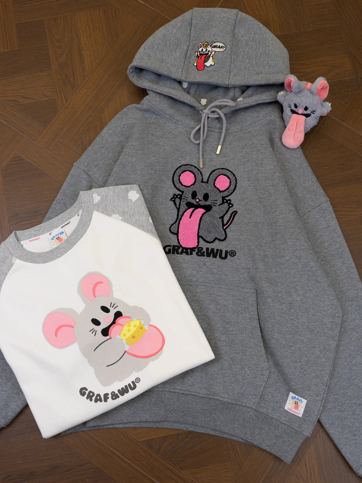 GRAF&WU Chinese Zodiac Character Loose-Fit Hoodie