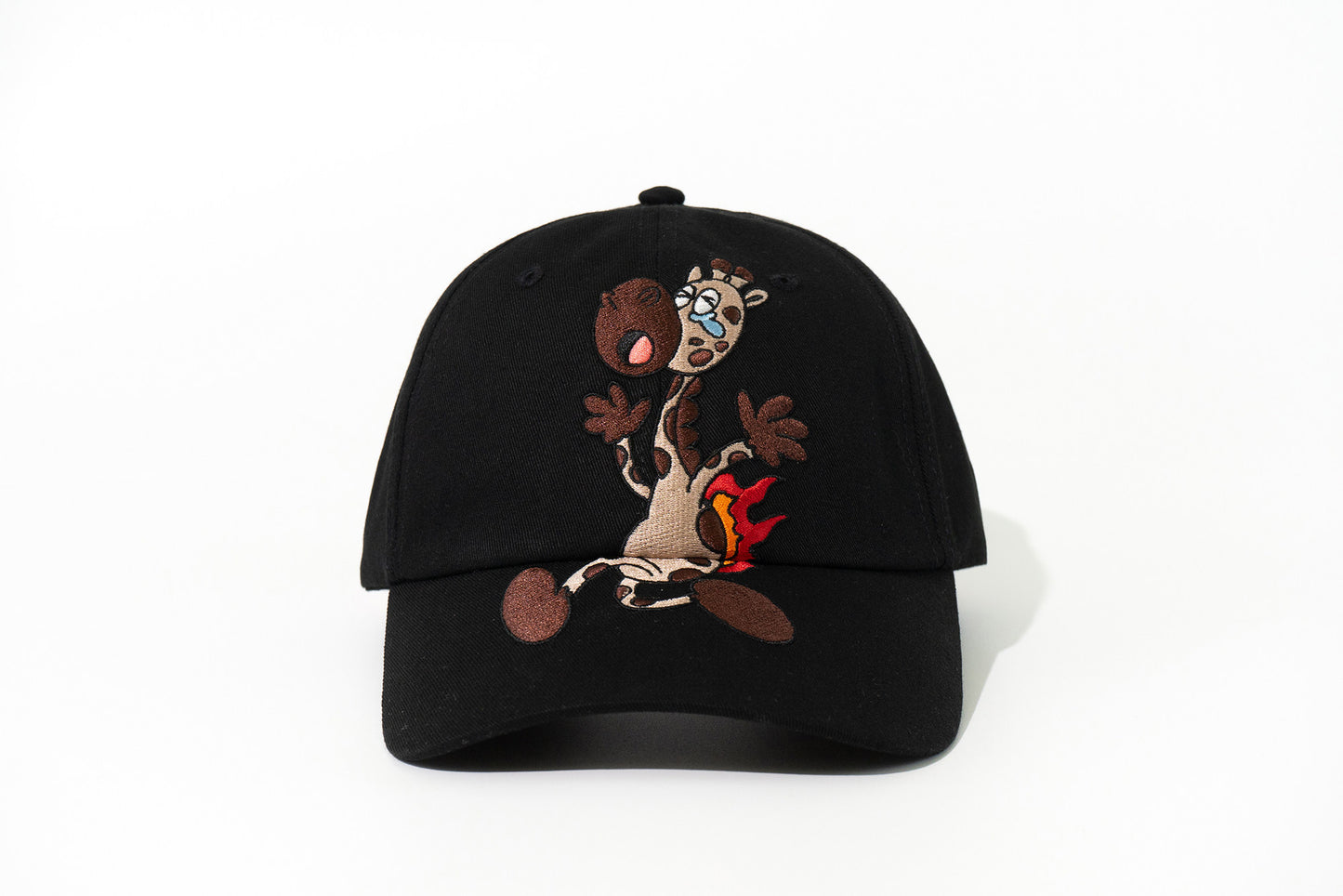 GRAF&WU Burning Giraffe Embroidered Baseball Cap Funny Cartoon Hat