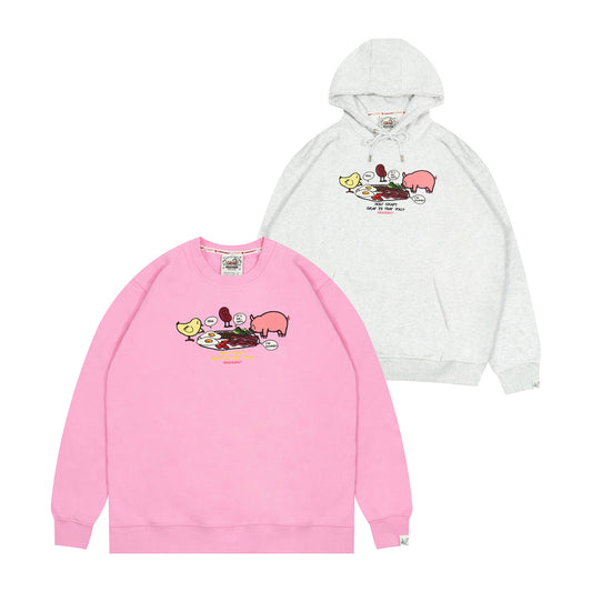 GRAF&WU Big Breakfast Pig Chick Funny Hoodies