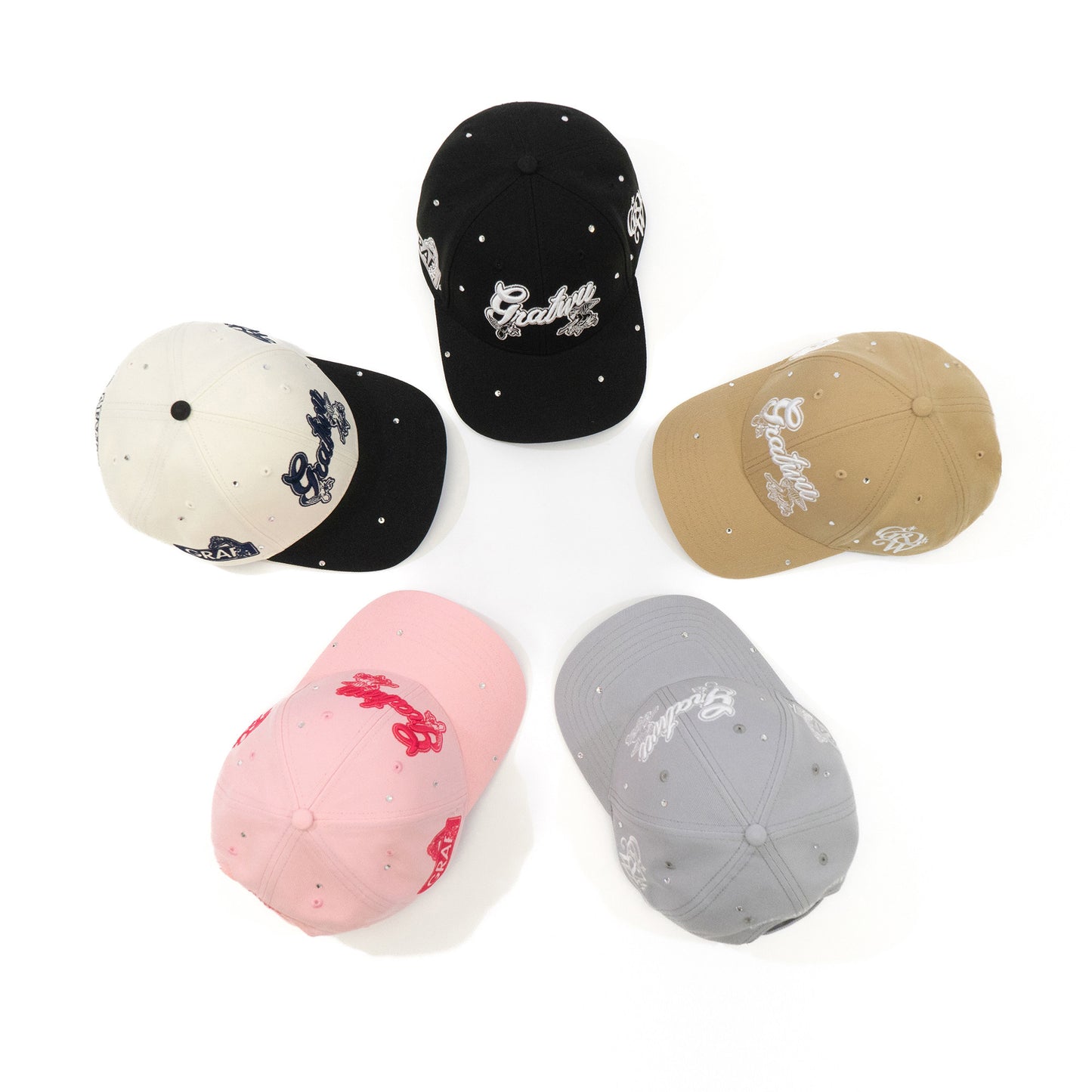 GRAF&WU Rhinestone AK47 Angel Baseball Cap Curved Brim Streetwear Hat