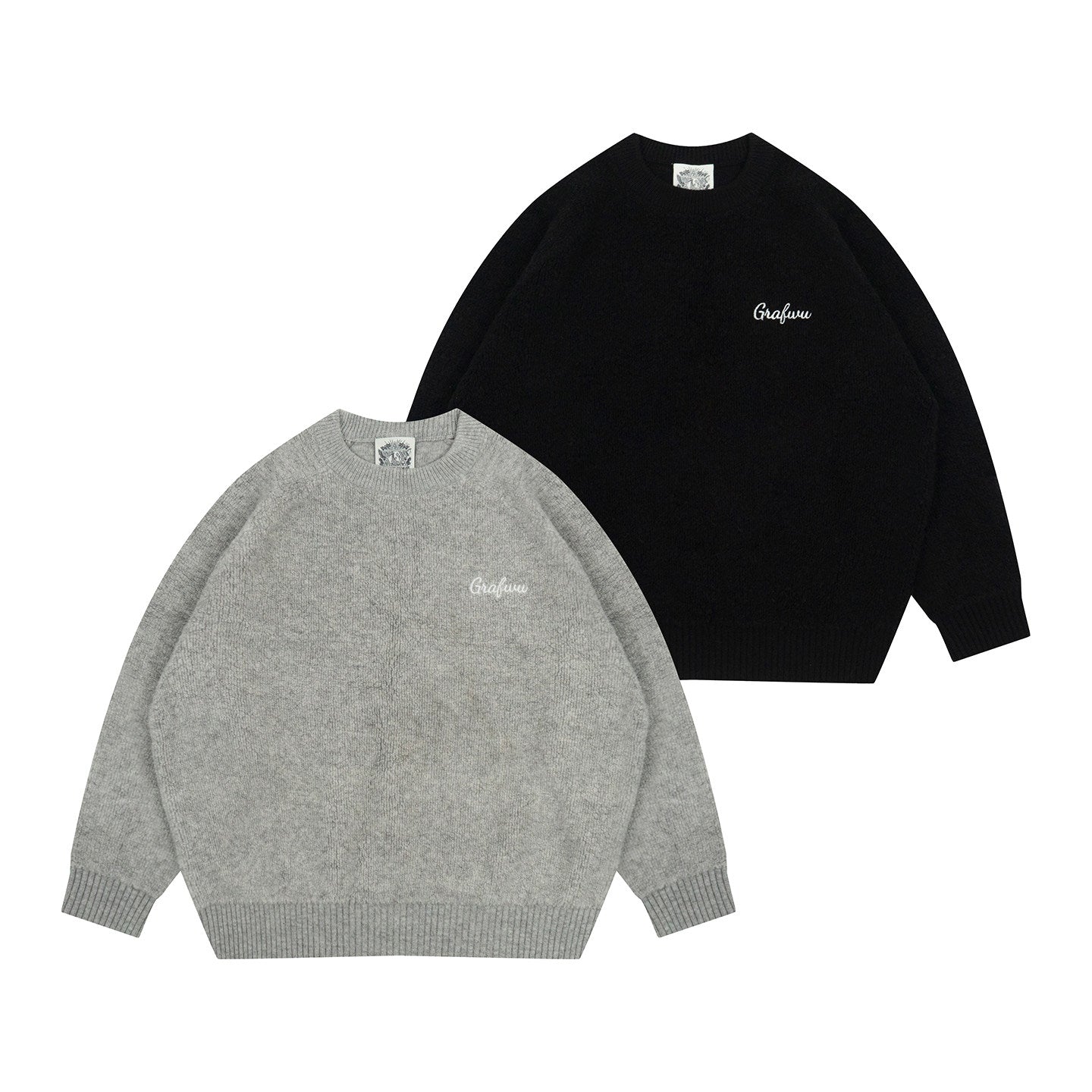 GRAF&WU Cashmere Knitted Soft Crew Neck Thick Sweater