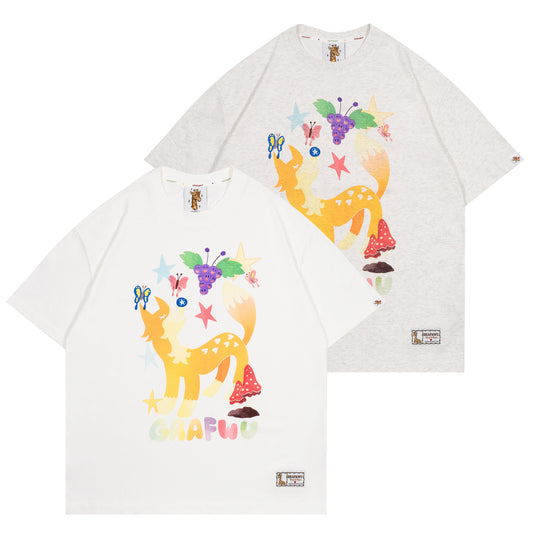 GRAF&WU【Giraffe Fable】Fox and Grapes Story Streetwear Cool Feeling T-Shirt