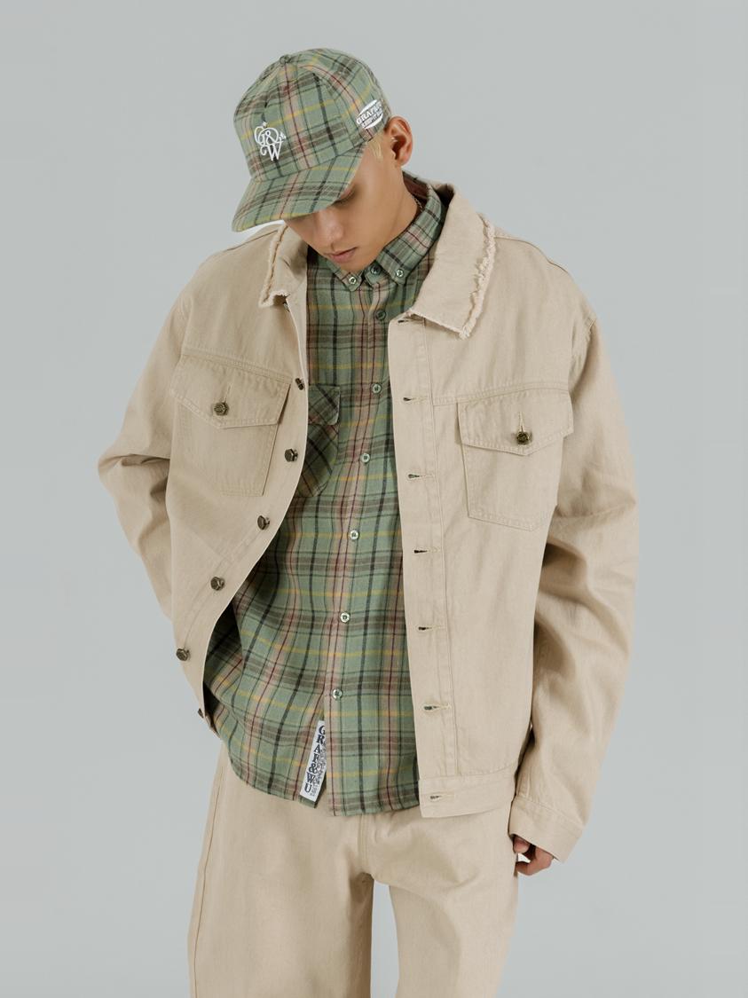 GRAF&WU Western Cowboy CleanFit Frayed Collar Jacket