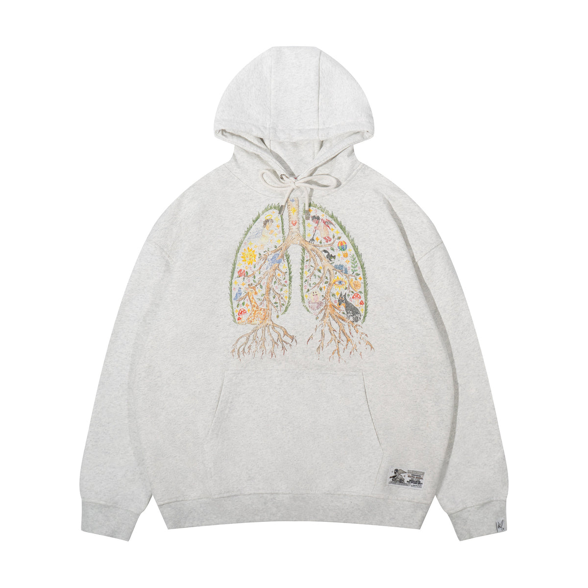 GRAF&WU Angel Devil Lung 2.0 Distressed Oversized Hoodie