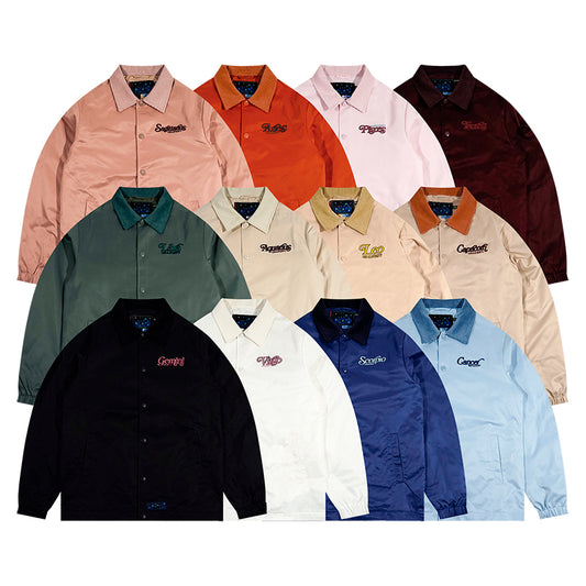 GRAF&WU 12 Signs Hip-hop Lyrics Embroidery Print Windproof Coach Jacket