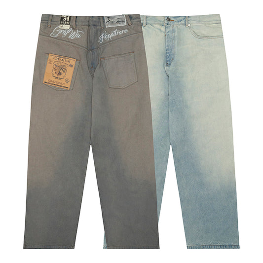 GRAF&WU Baggy Fit Washed Jeans