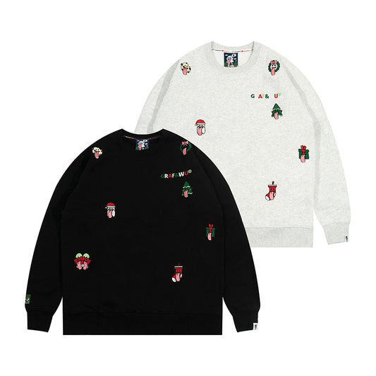 GRAF&WU Christmas Naughty Cute Ghost Character Crewneck Sweatshirt