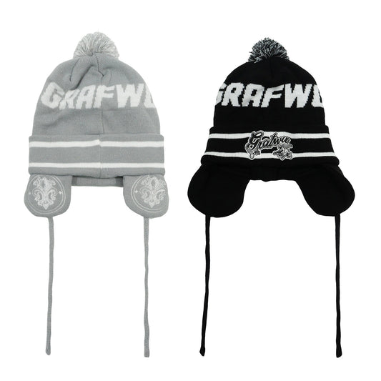 GRAF&WU AK47 Angel Badge Embroidered Pilot Earflap Knitted Hat