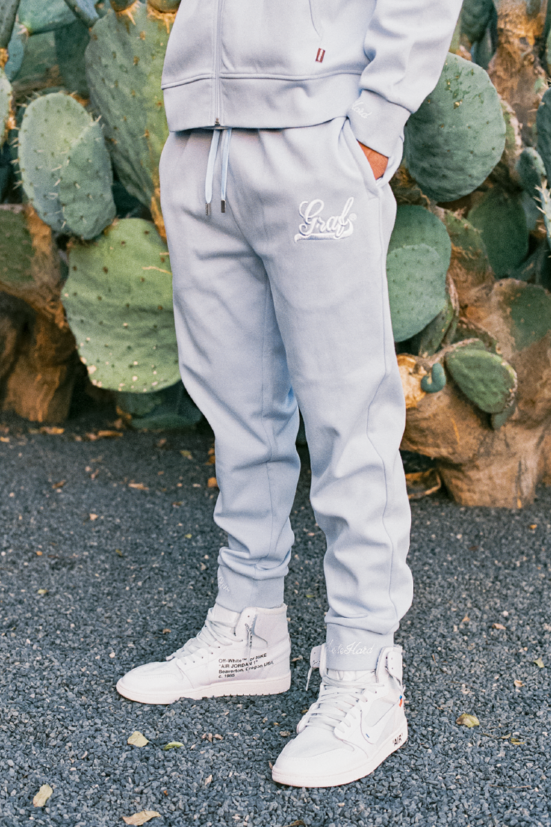 GRAF&WU Embroidered Letter Slim-Fit Lightweight Sweatpants