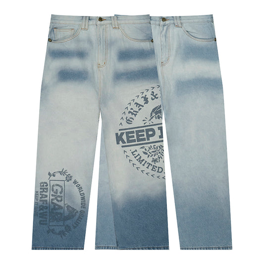GRAFWU Light Blue Oversized Jeans