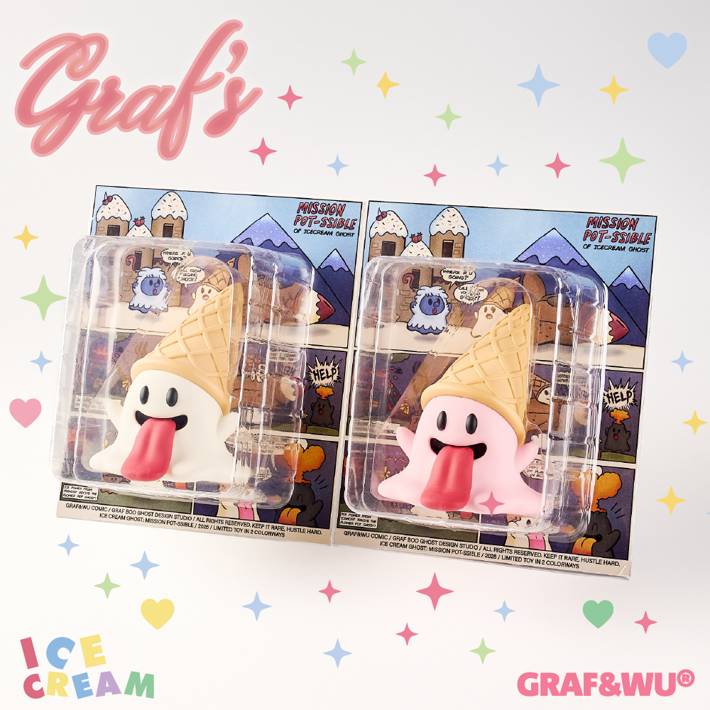 GRAF&WU Limited Edition Ice Cream Cute Ghost EVA Retro Collectible Toy