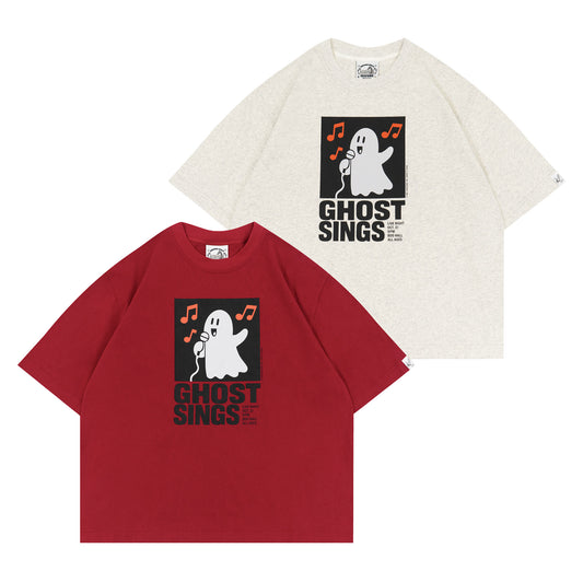 GRAF&WU Ghost Sing Retro Ghost Concert Live Poster Print T-shirt
