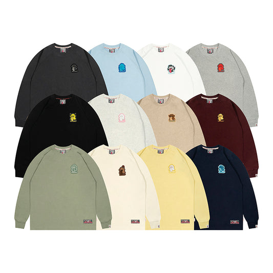 GRAF&WU Five Elements Cute Ghost Embroidery Long-sleeved Shirt