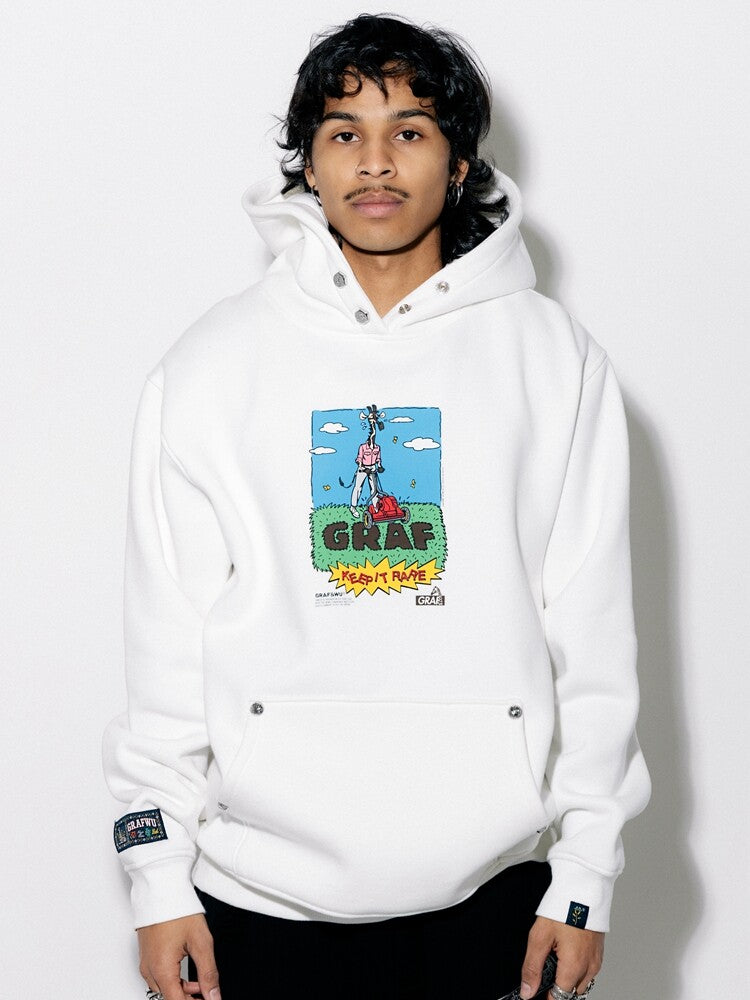 GRAF&WU Weed-removing Giraffe Print Fleece Loose Streetwear Hoodie