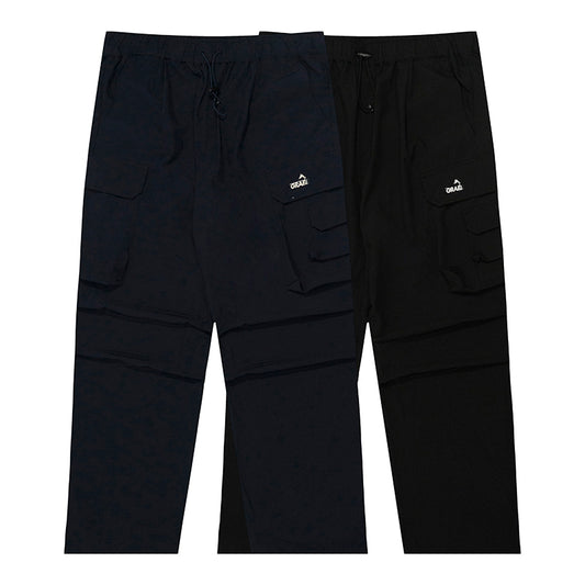 GRAF&WU Deer Metal Logo Lightweight Loose Cargo Casual Trousers