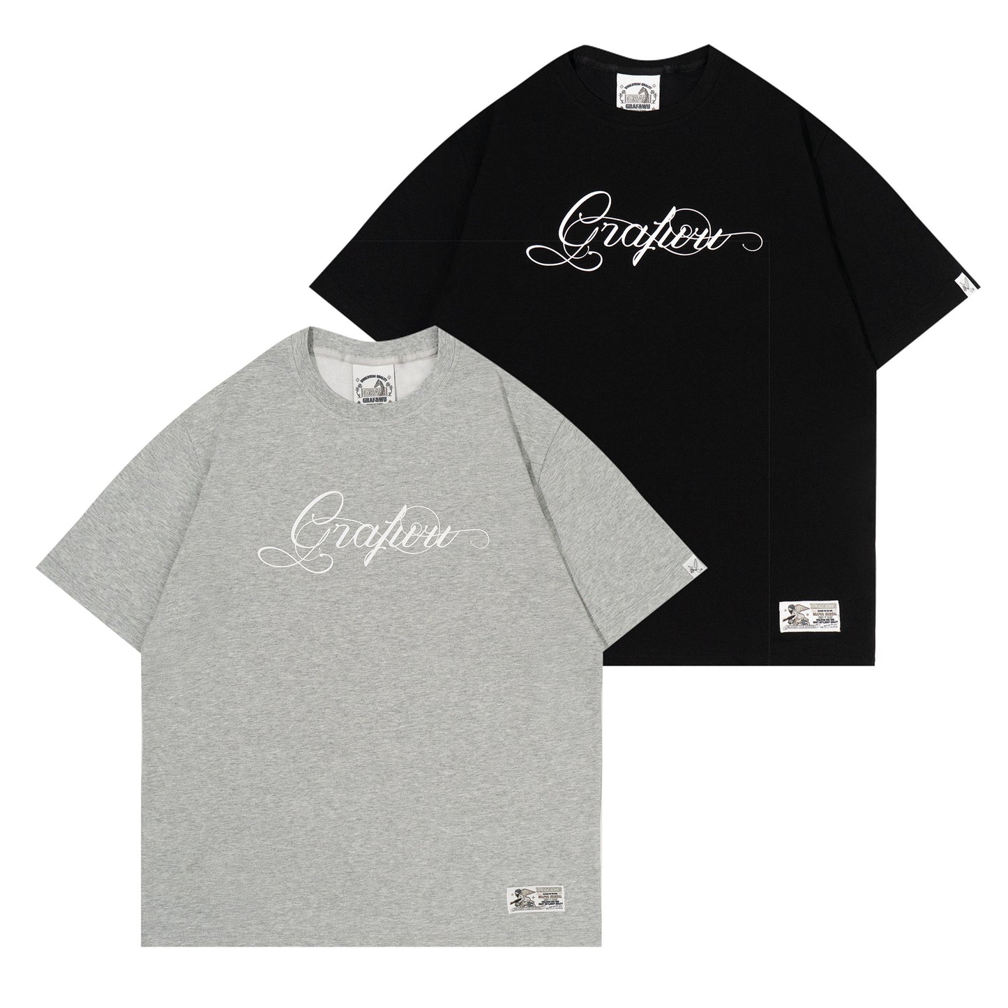 GRAF&WU Letter Print Quick-Drying Cool Feeling Cotton Cozy T-shirt