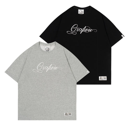 GRAF&WU Letter Print Quick-Drying Cool Feeling Cotton Cozy T-shirt