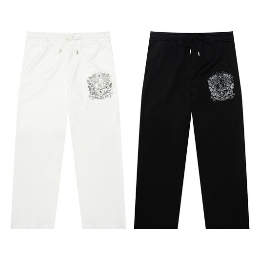 GRAF&WU Giraffe Badge Print Double-layered Mesh Cozy Pants