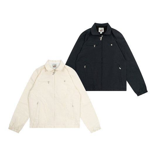 GRAF&WU Spring Retro Grid Design Sporty Lightweight Fashion Jacket