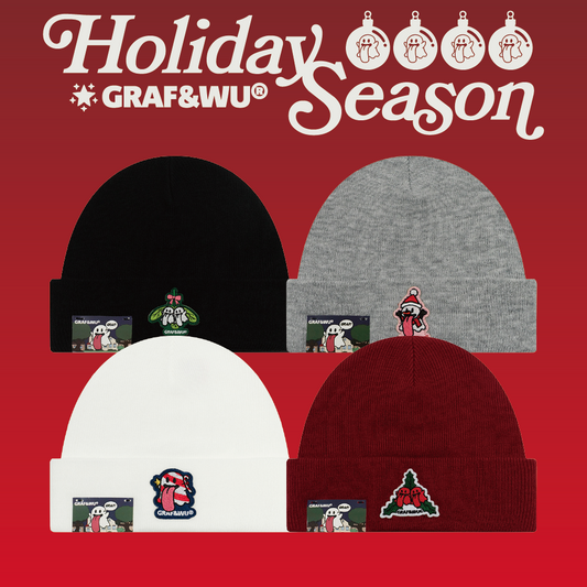 GRAF&WU Christmas Cute Ghost Character Beanies