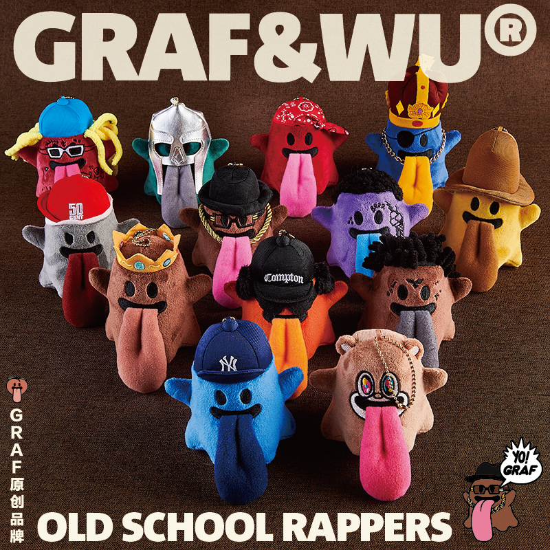GRAF&WU Old School BooGhost2.0 Rapper Trendy Doll Bag Charm