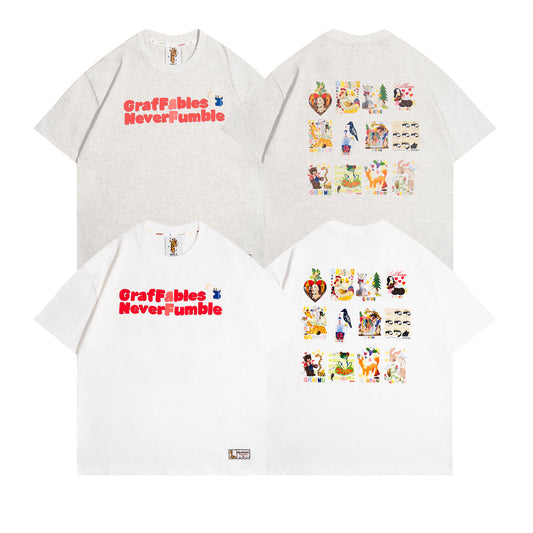 GRAF&WU 12 Giraffe Fables Art T-shirt Digital Inkjet Print Cotton Tee