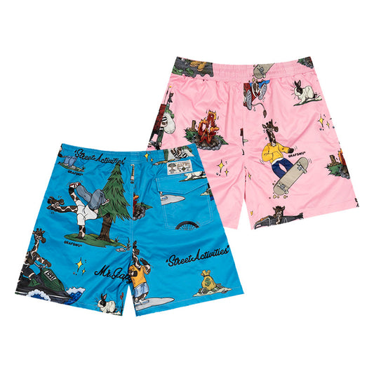 GRAF&WU Street Activity Style Giraffe Pattern Vacation Beach Shorts
