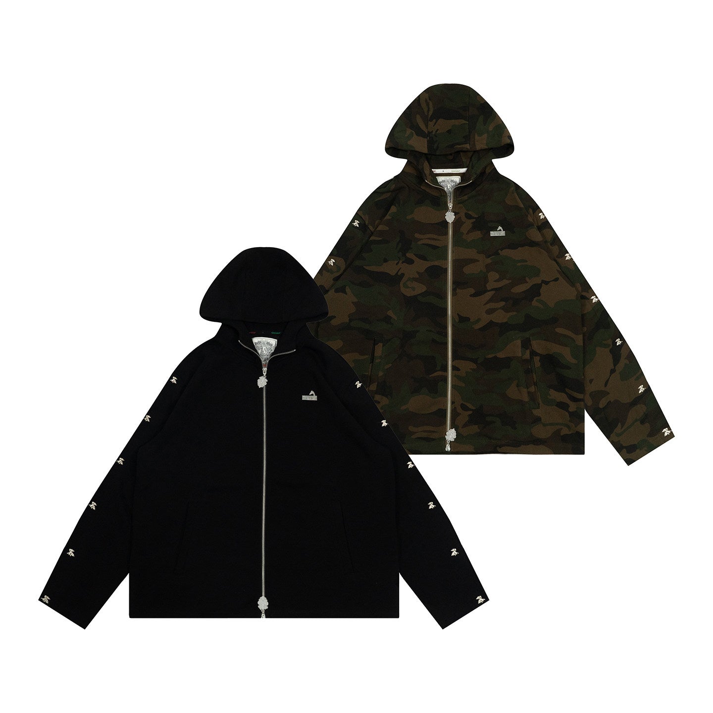 GRAF&WU AK47 Angel Metal Button Fashion Tear Away Hoodie