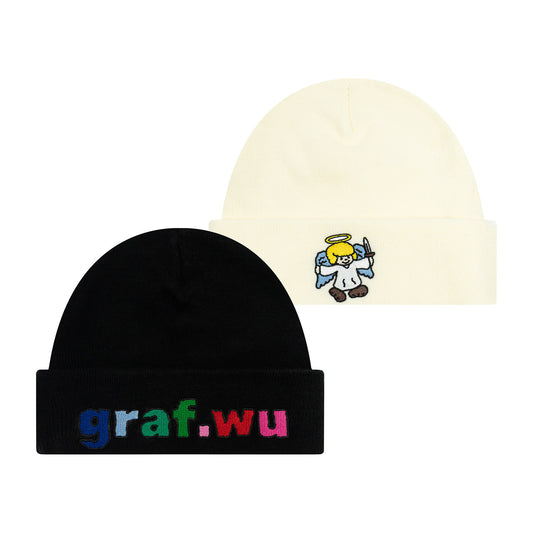 GRAF&WU Cartoon Demon Angel Colorful Embroidered Hip Hop Wool Hat