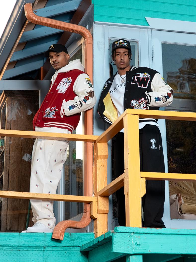 GRAF X PEANUTS All Characters Embroidered Baseball Jacket