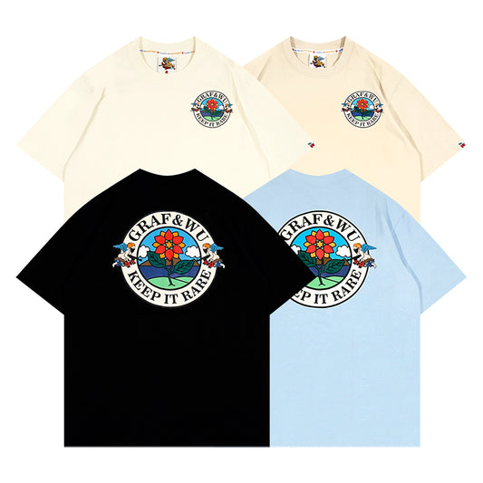GRAFWU Keep It Rare Flower Angel Badge T-Shirts