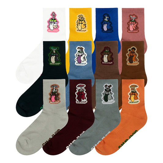 GRAF&WU Socks Magic Mushroom BooGhost Character Socks Cute Ghost 2.0 Socks Skateboard Sports Cotton Socks Men Women Fashion Socks