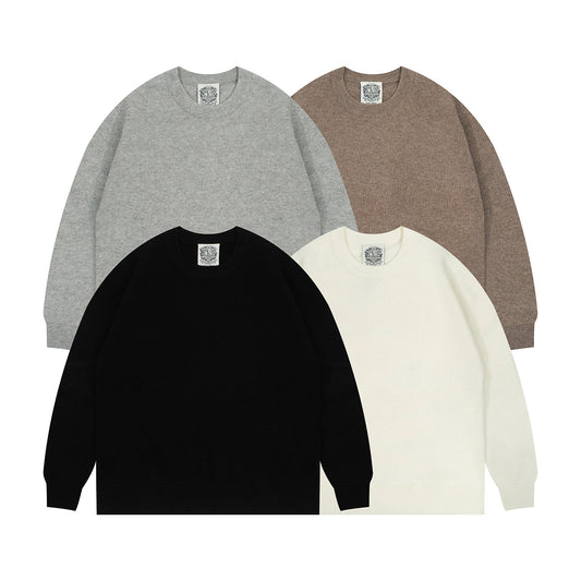GRAF&WU Cashmere Old Money Vibe Knitted Crew Neck Sweater