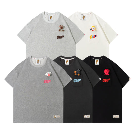 GRAF&WU Pocket Plush Doll Giraffe Angel Cute Ghost Characters Design T-Shirt