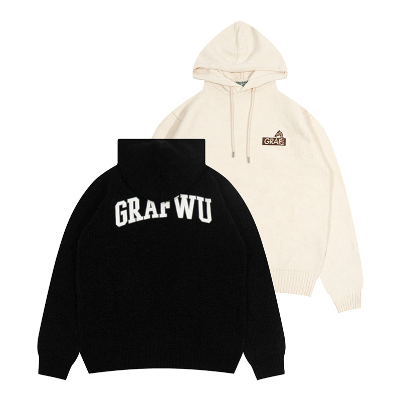 GRAF&WU Arc Logo Chenille Knit Hoodie - Premium Streetwear