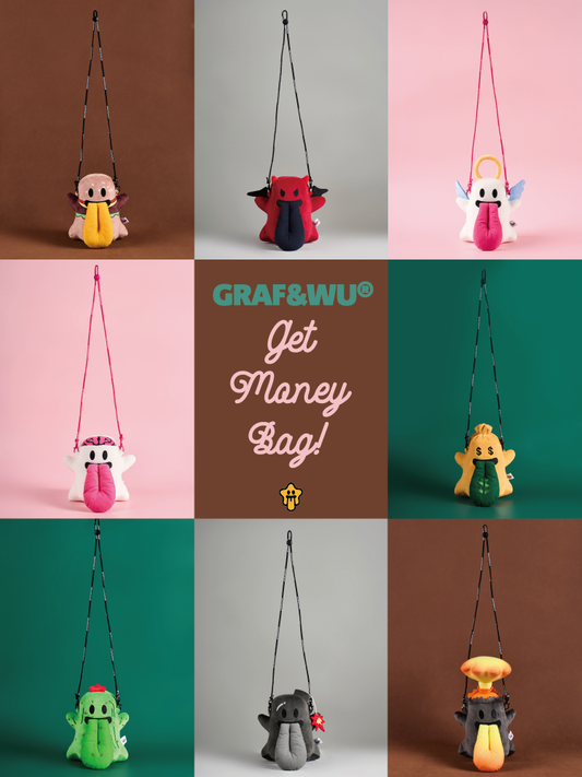 GRAF&WU Booghost Doll Bag Cute Ghost Angel Devil Messenger Bag Plush Mobile Phone Bags Portable Small Backpack Men Women Lovely Sling Bag