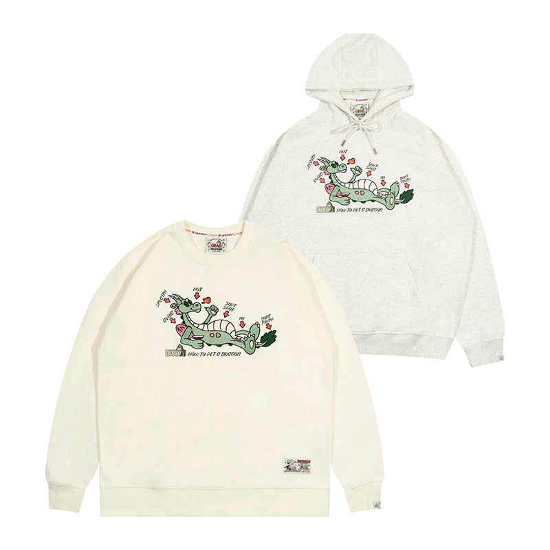 GRAF&WU Petting Green Dragon Guide Hoodies Graphic Sweatshirts