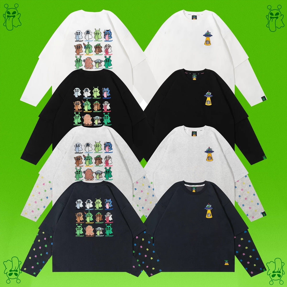 GRAF&WU 12 Alien Booghost Embroidered Long Sleeve