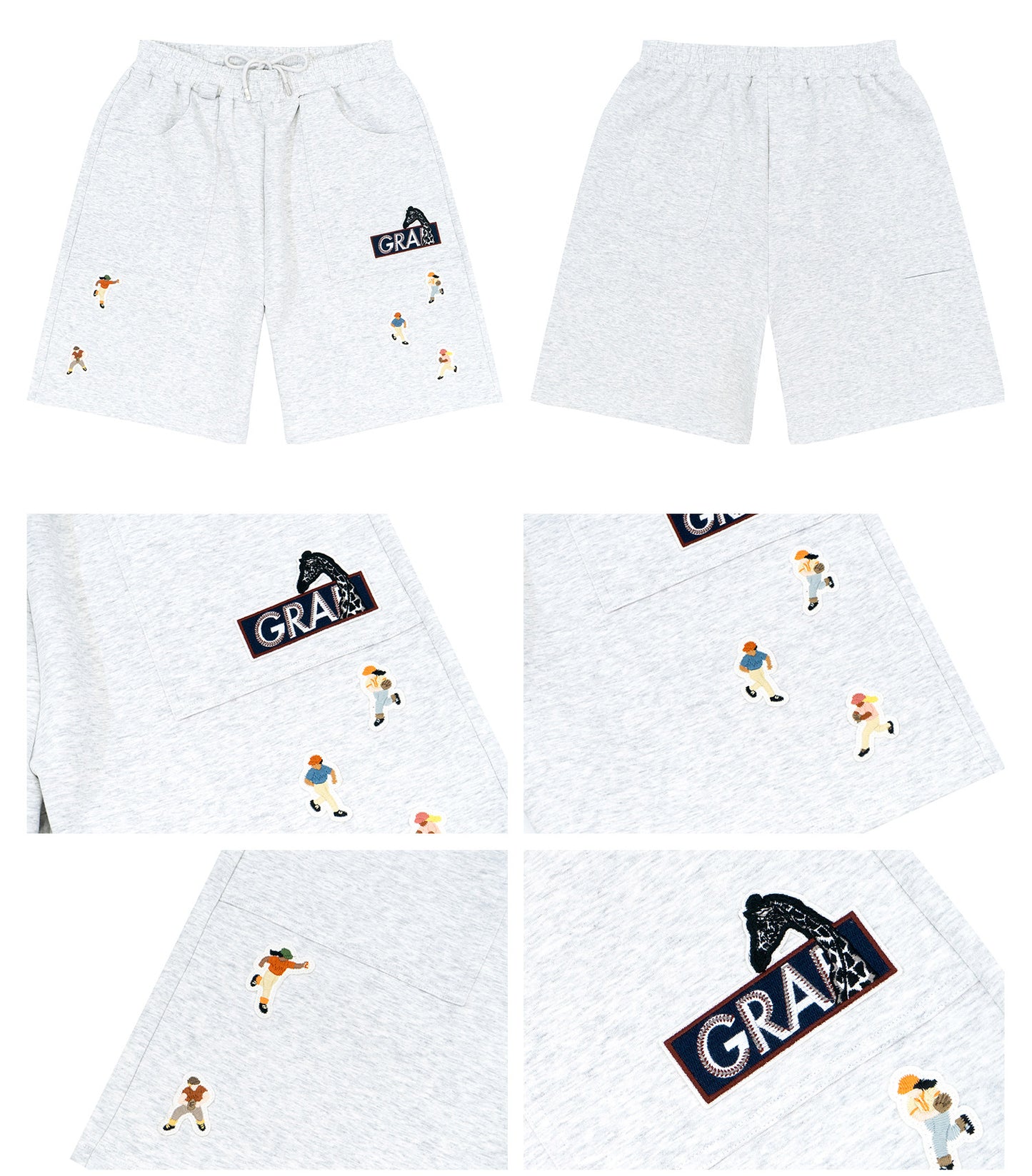 GRAF&WU Mini Athletic Giraffe Embroidered Shorts