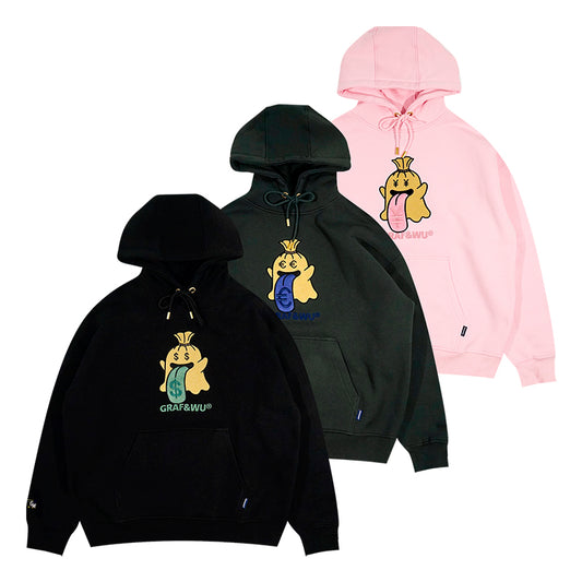 GRAF&WU Mony Bag Cute Ghost Hoodie
