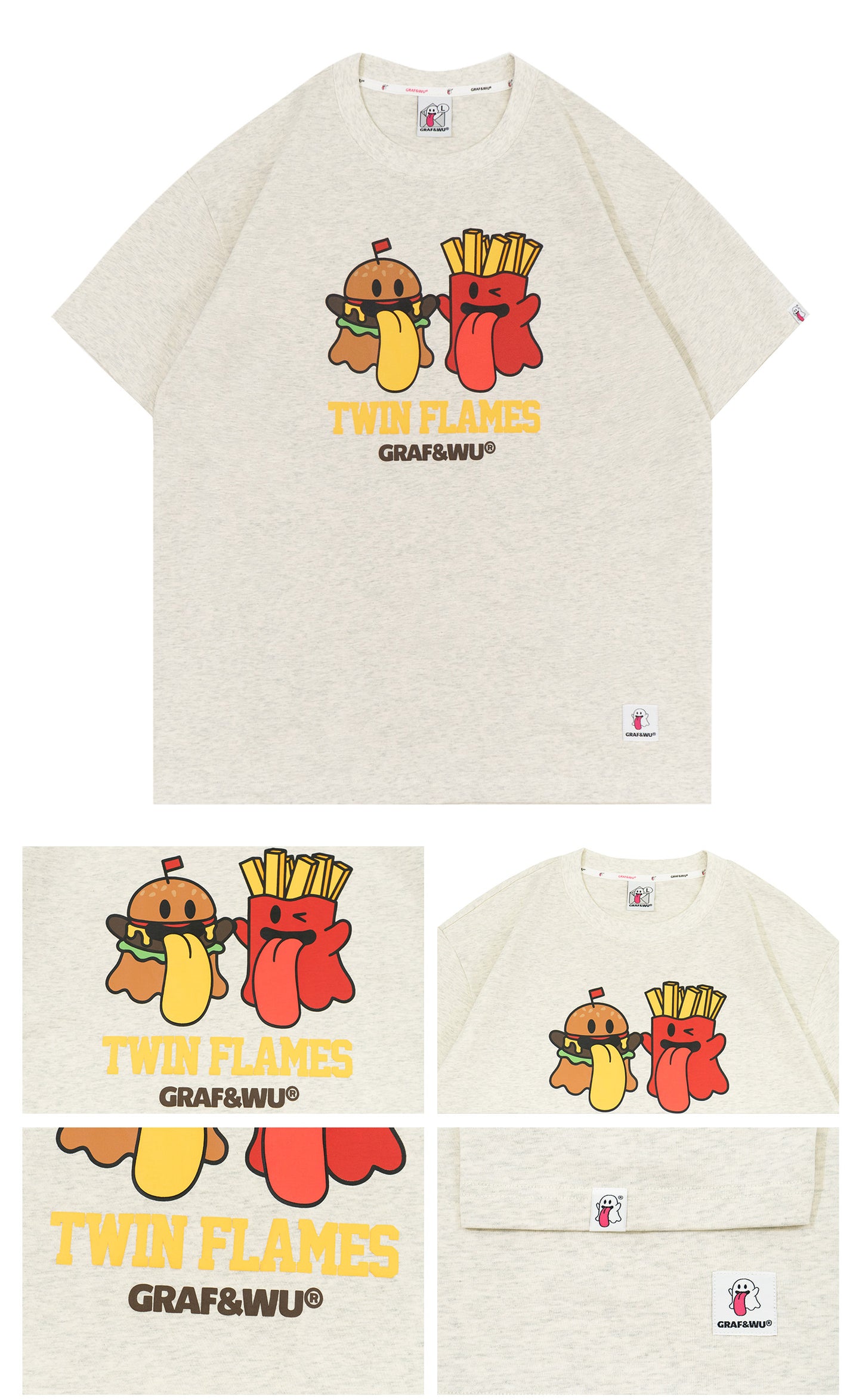 GRAF&WU TwinFlames Soul Mirror Ghost Couple T-Shirt